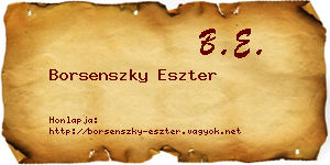 Borsenszky Eszter névjegykártya