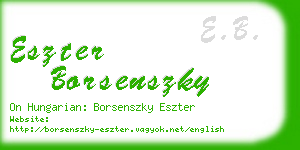 eszter borsenszky business card